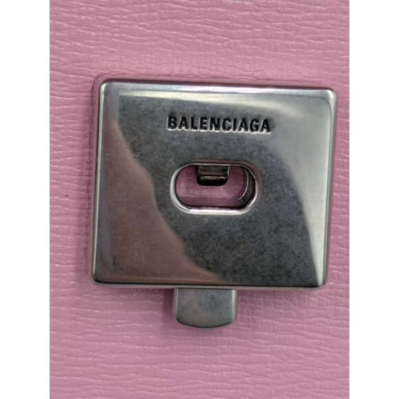 Balenciaga Stripe Embossed Calfskin Gossip Flap Bag Small Candy Pink 674693 - Picture 11 of 16